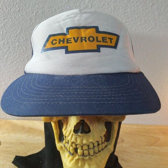 Vintage Chevrolet Chevy Logo Trucker Mesh Snap Back Hat - Picture 1 of 10